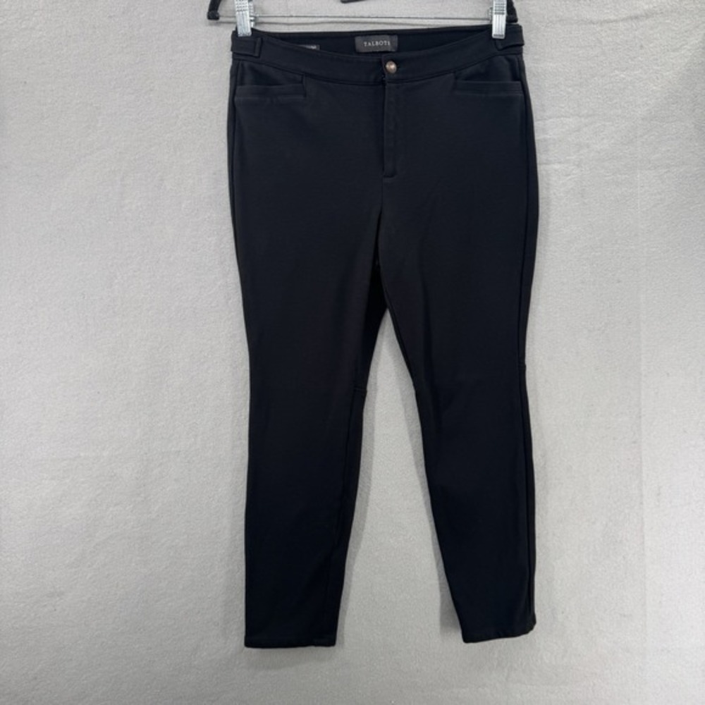 Talbots Lexington Pants Ankle Womens Petite 6P Black Stretch Twill Career Office
